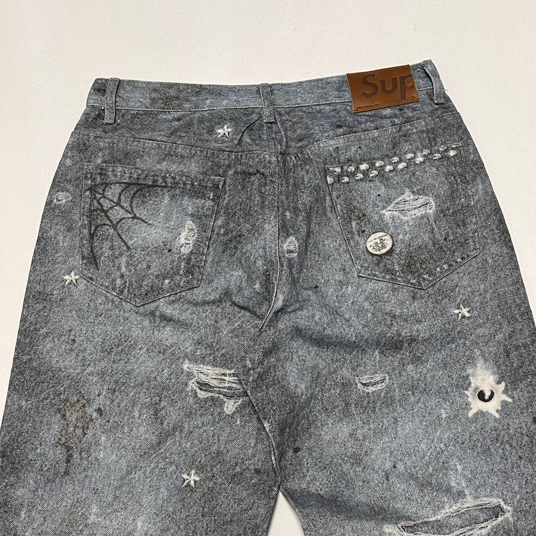 SUP HJR Trompe L'oeil Loose Fit Jean 'Blue'