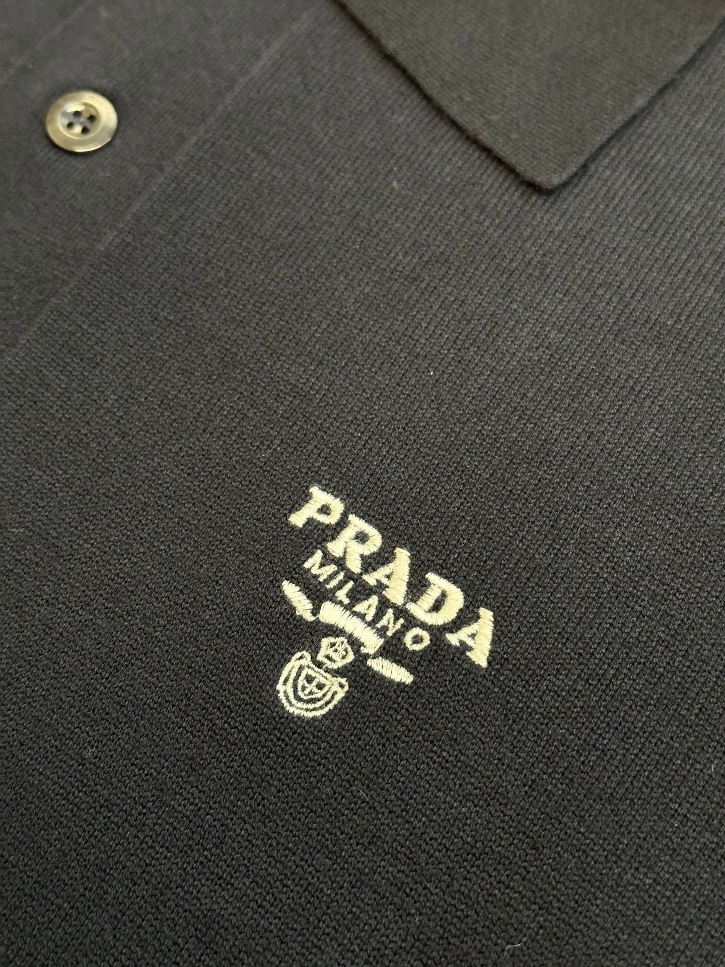 Prada silk cotton polo shirt
