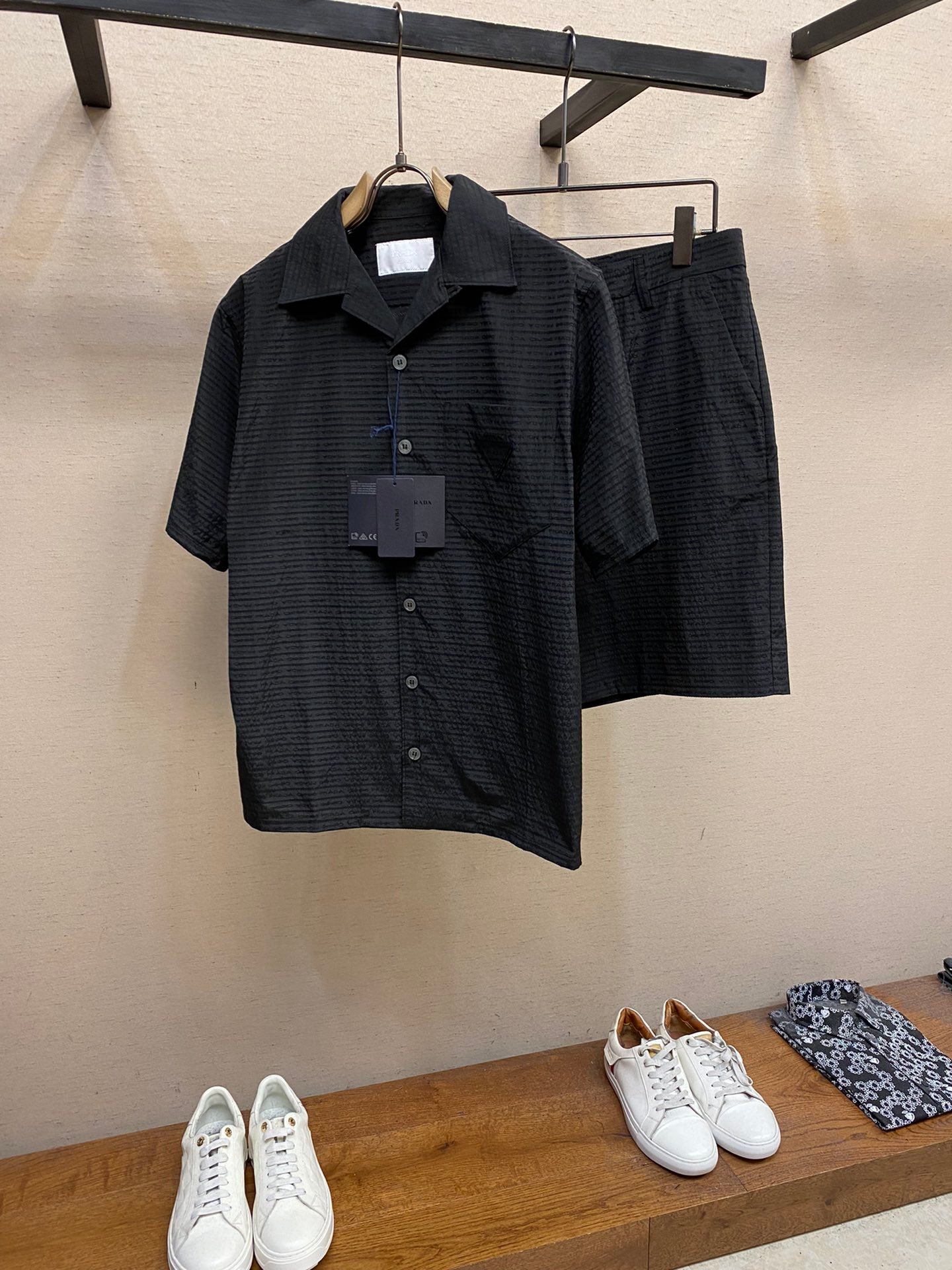Prada heavy cotton shirt and shorts set