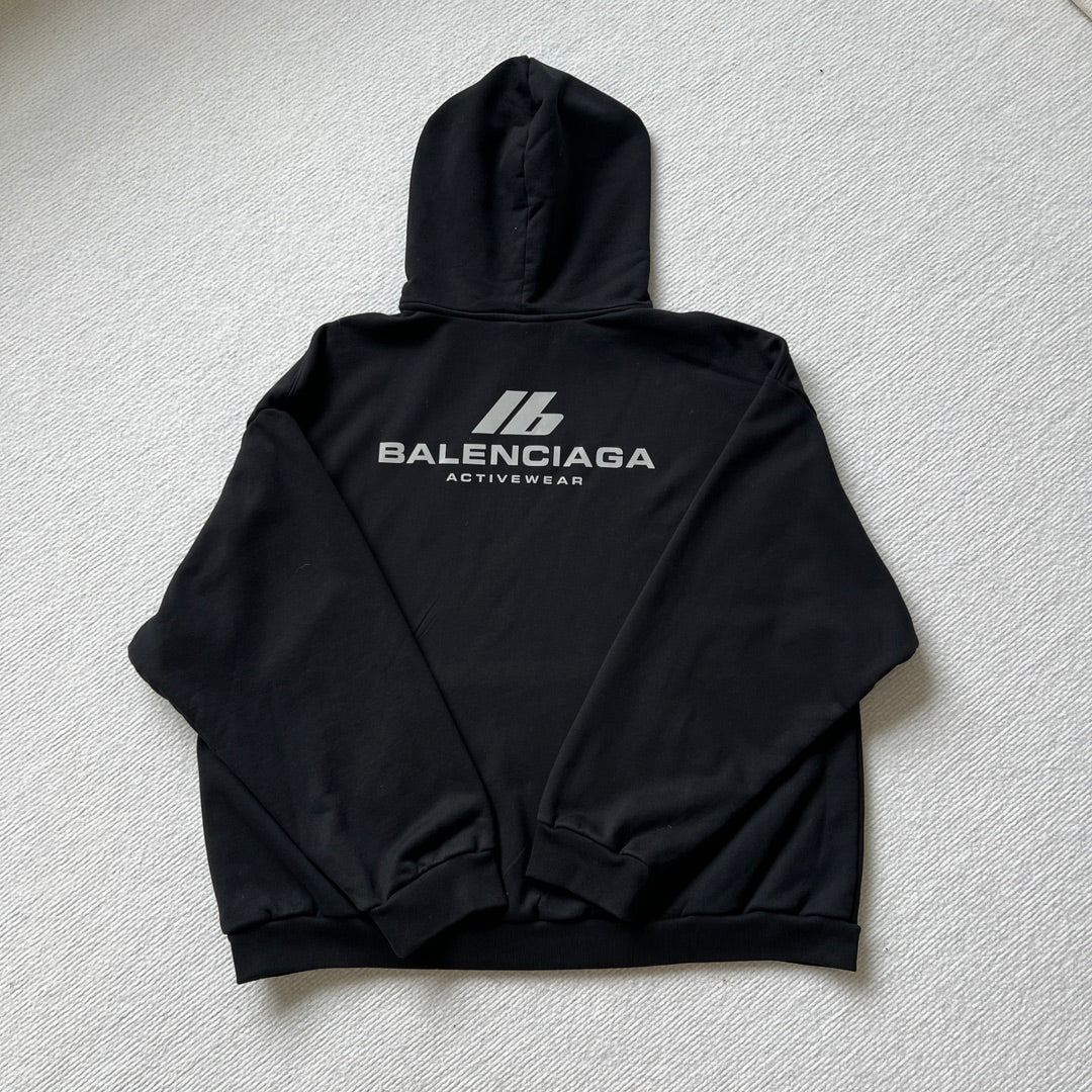 Balenciaga ACTIVEWEAR HOODIE OVERSIZED IN BLACK