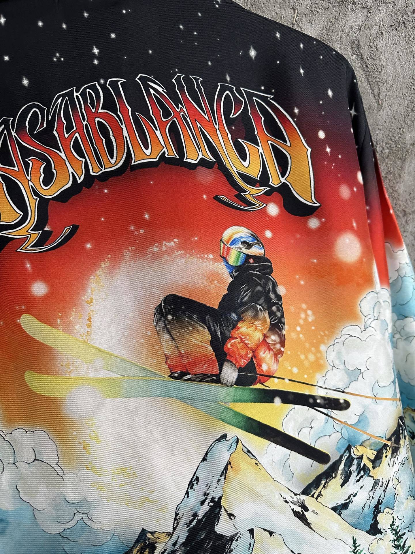 Casablanca ski-scene silk shirt