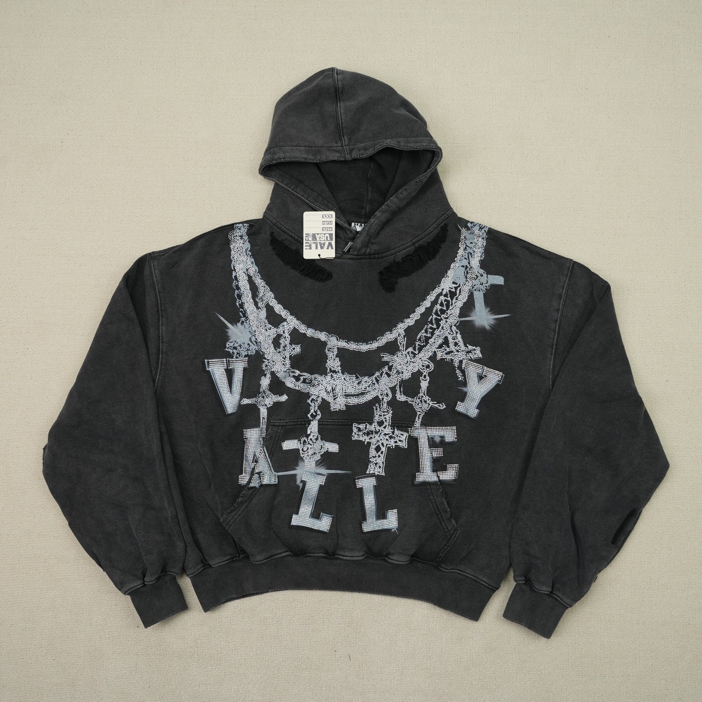 Vale Forever Big Chain Bling Black Hoodie