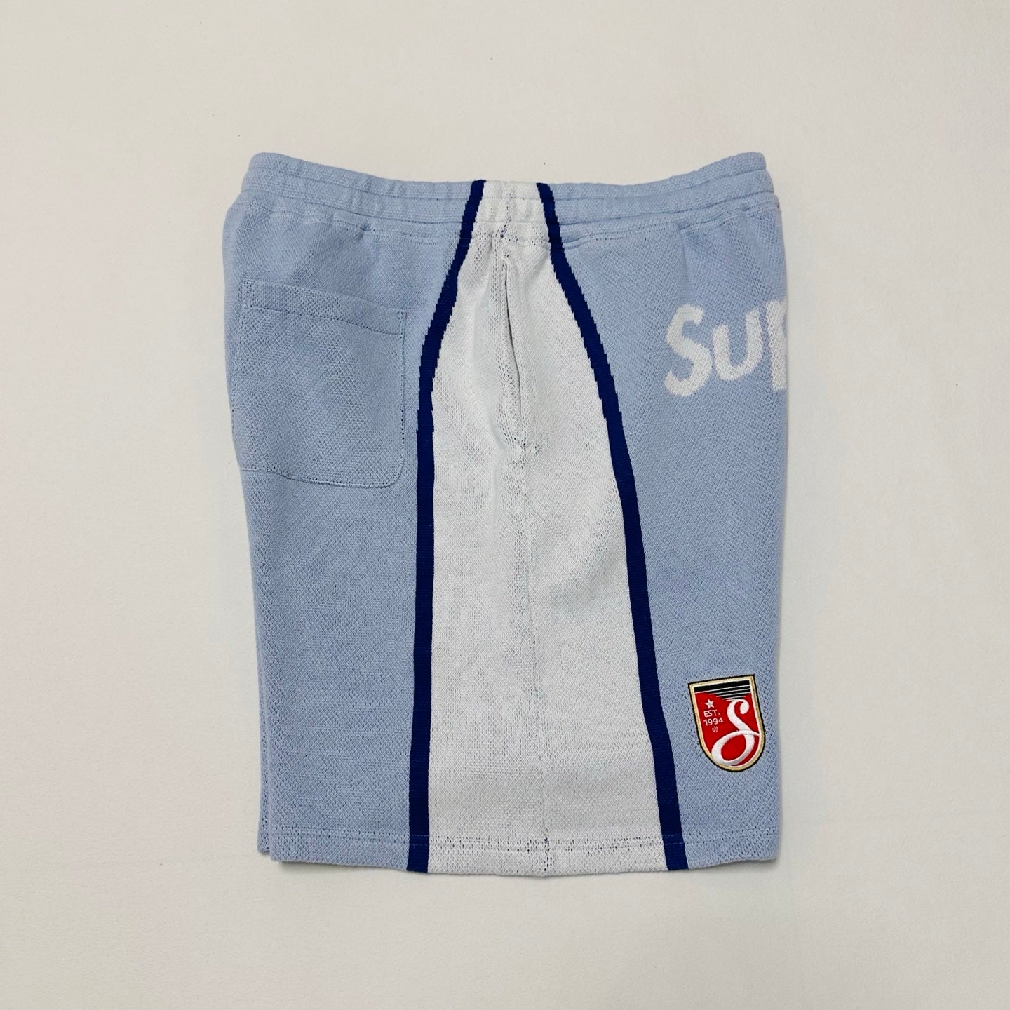 SUP Umbro Knit Soccer Shorts in Light Blue
