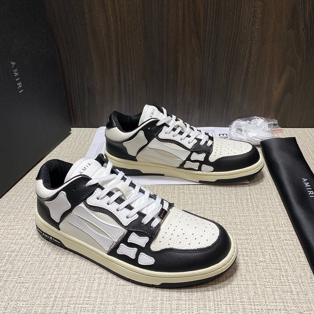 Amiri Black & White Skel Low Sneakers