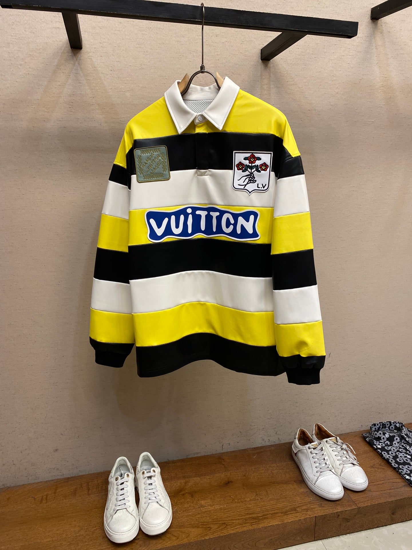 Louis Vuitton Long-Sleeved Intarsia Rugby Polo