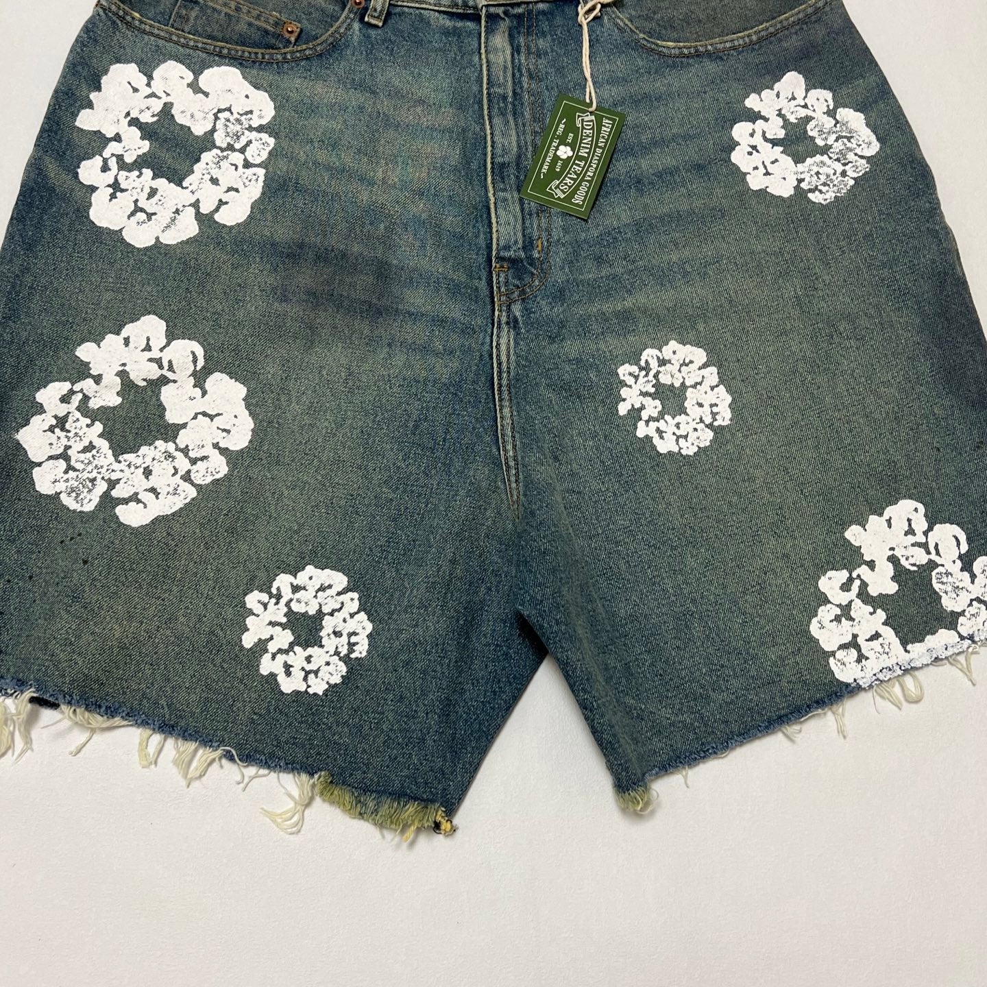 Denim Tears ripped denim shorts