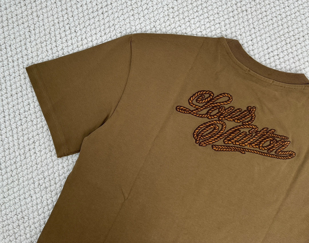 Louis Vuitton Embroidered Signature Cotton T-Shirt FW24