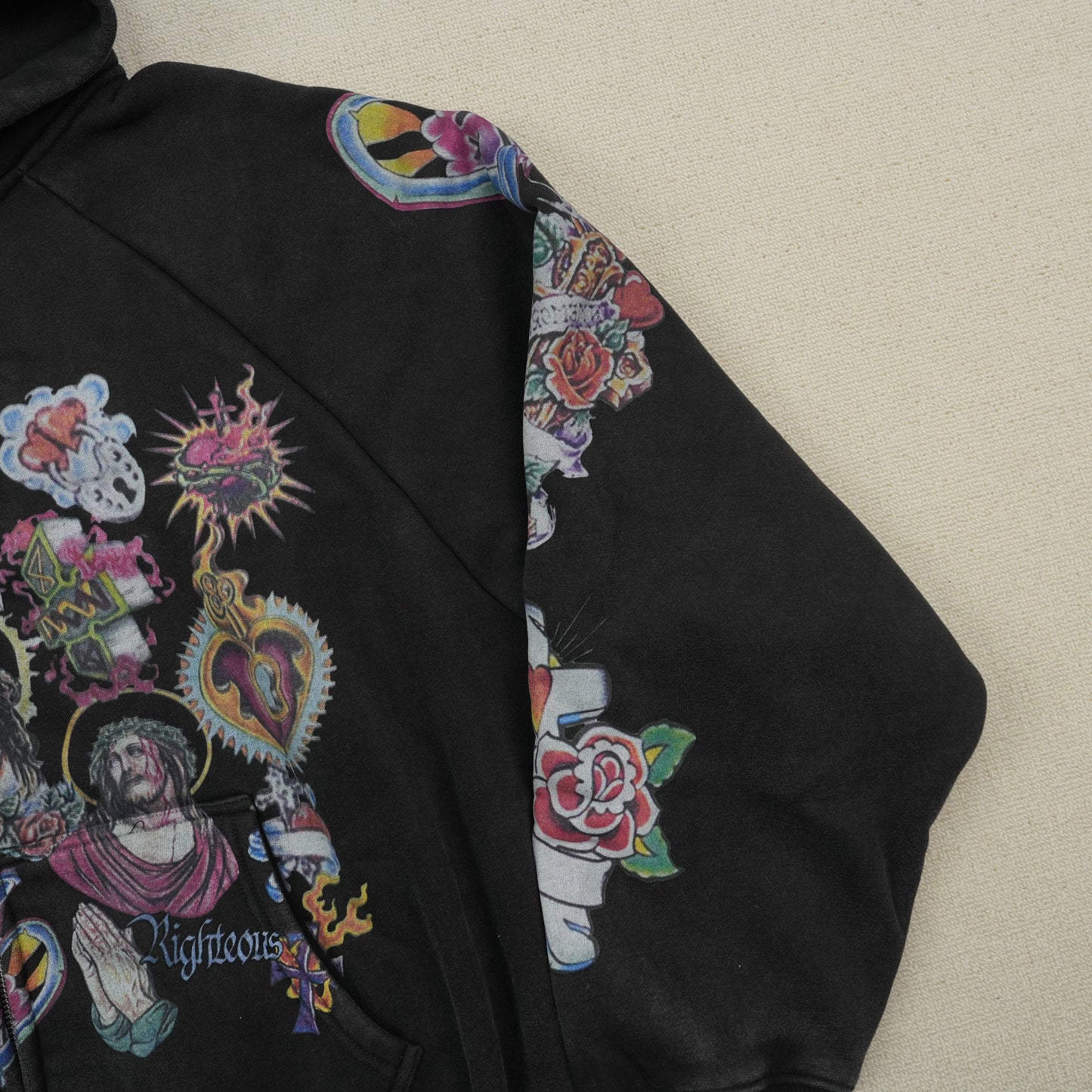 Righteous Jesus Black Zipup Hoodie