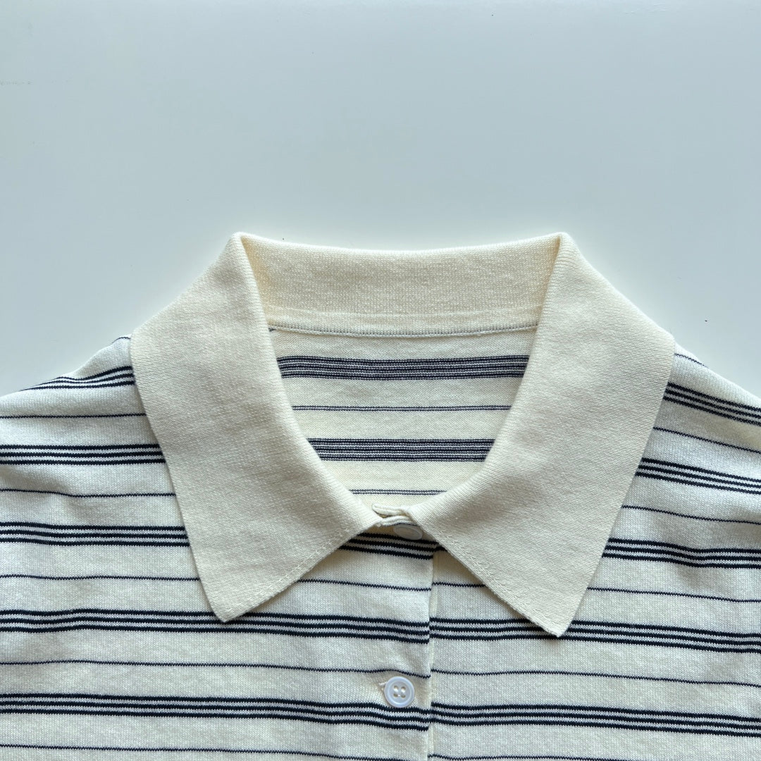 Miu Miu striped knitted cotton polo shirt