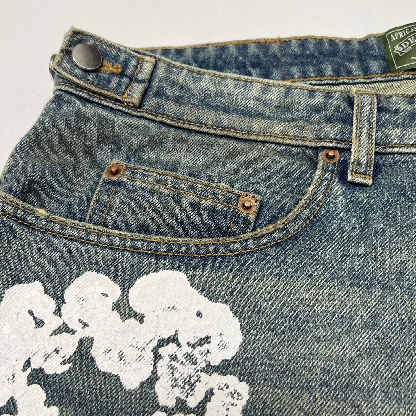 Denim Tears ripped denim shorts