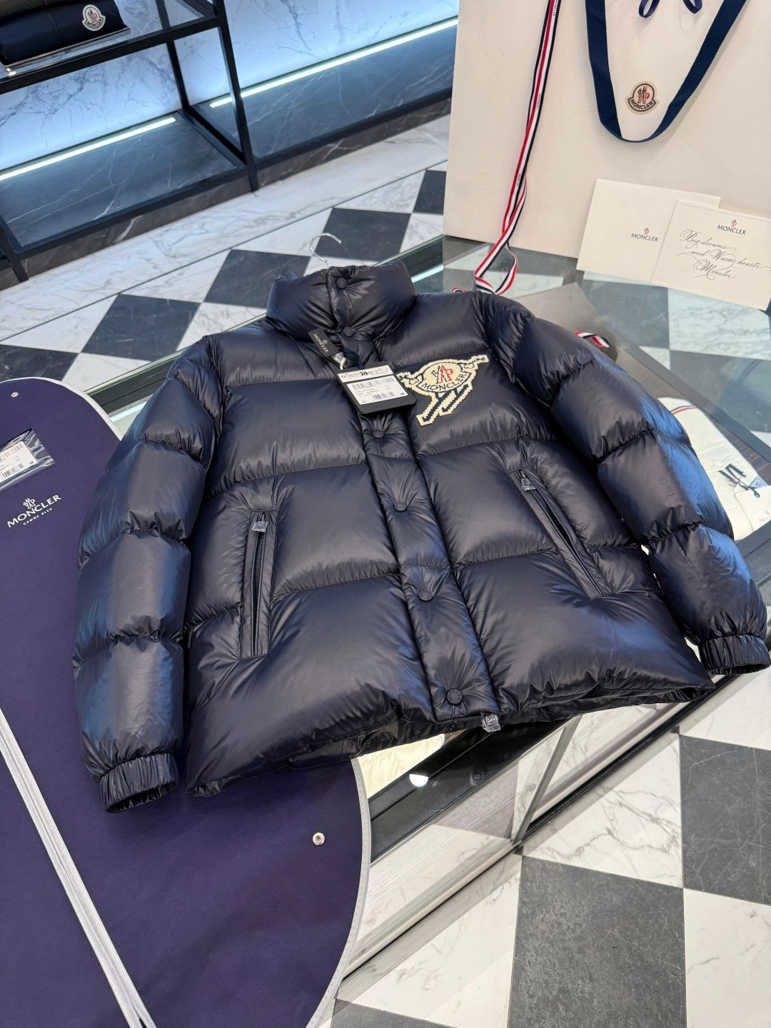 Moncler Ski-patch puff jacket