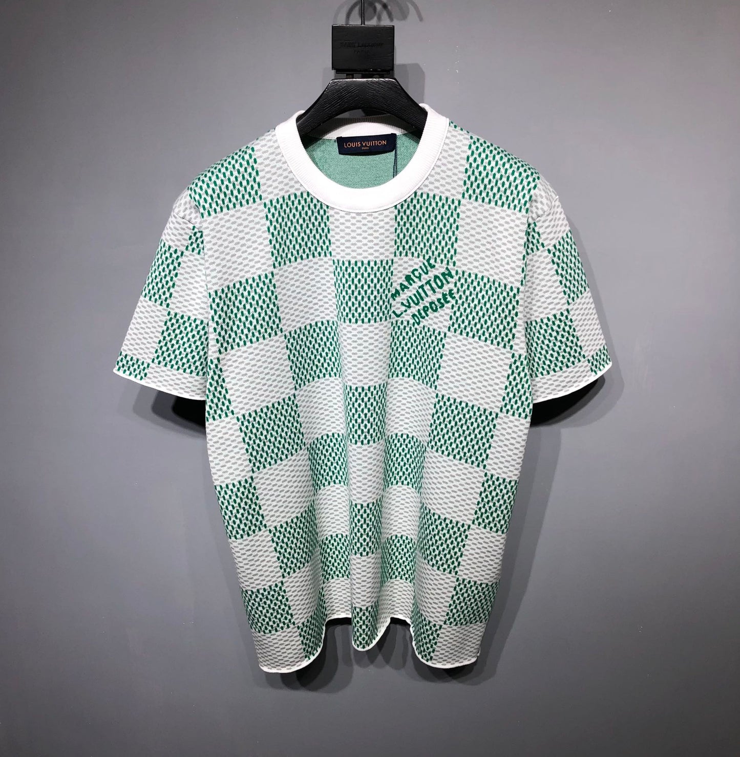 Louis Vuitton Damier Knitted Short-Sleeved Crewneck 1AFIX4