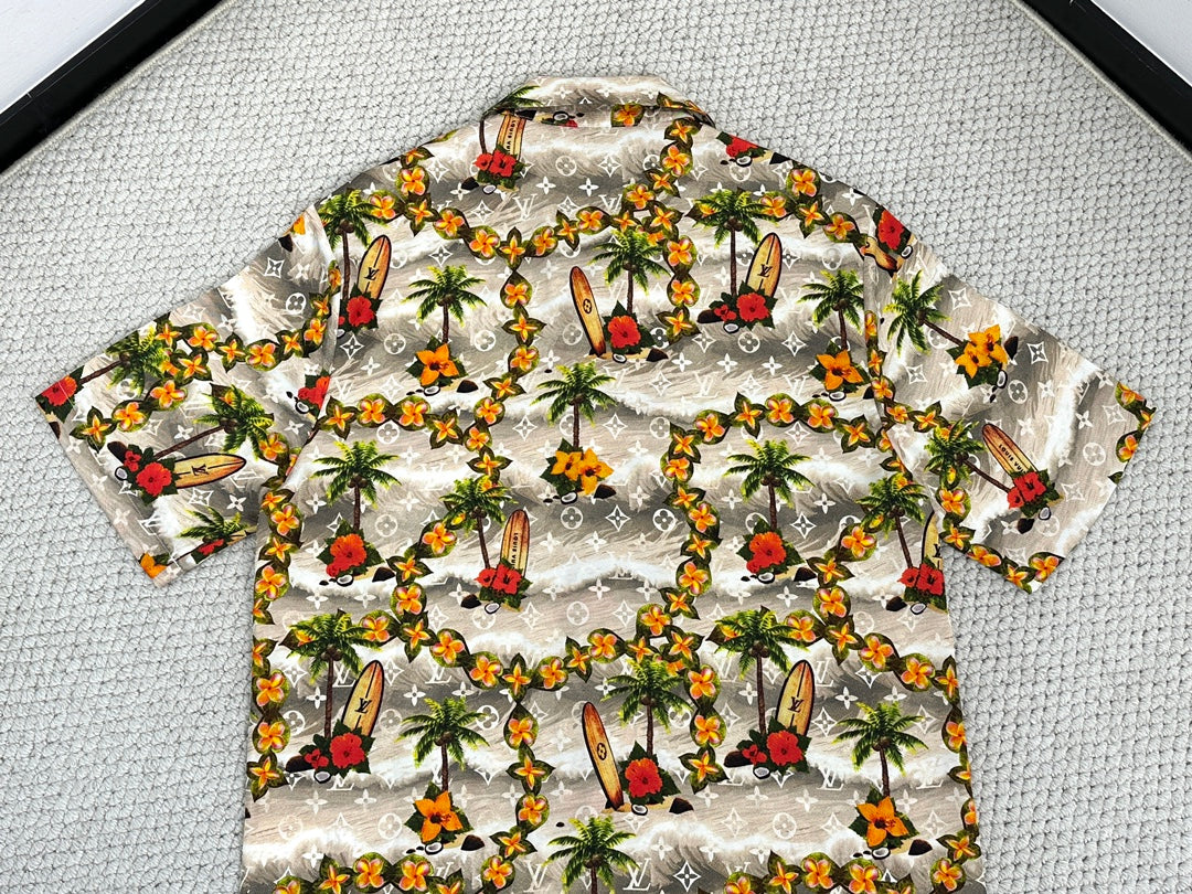 Louis Vuitton Monogram Short-Sleeved Silk Shirt