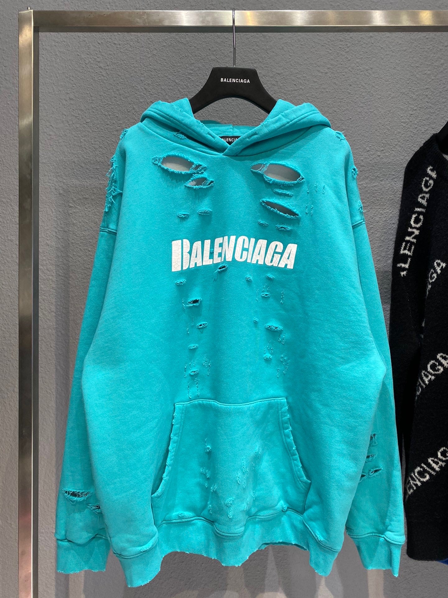 Balenciaga logo distressed oversized hoodie