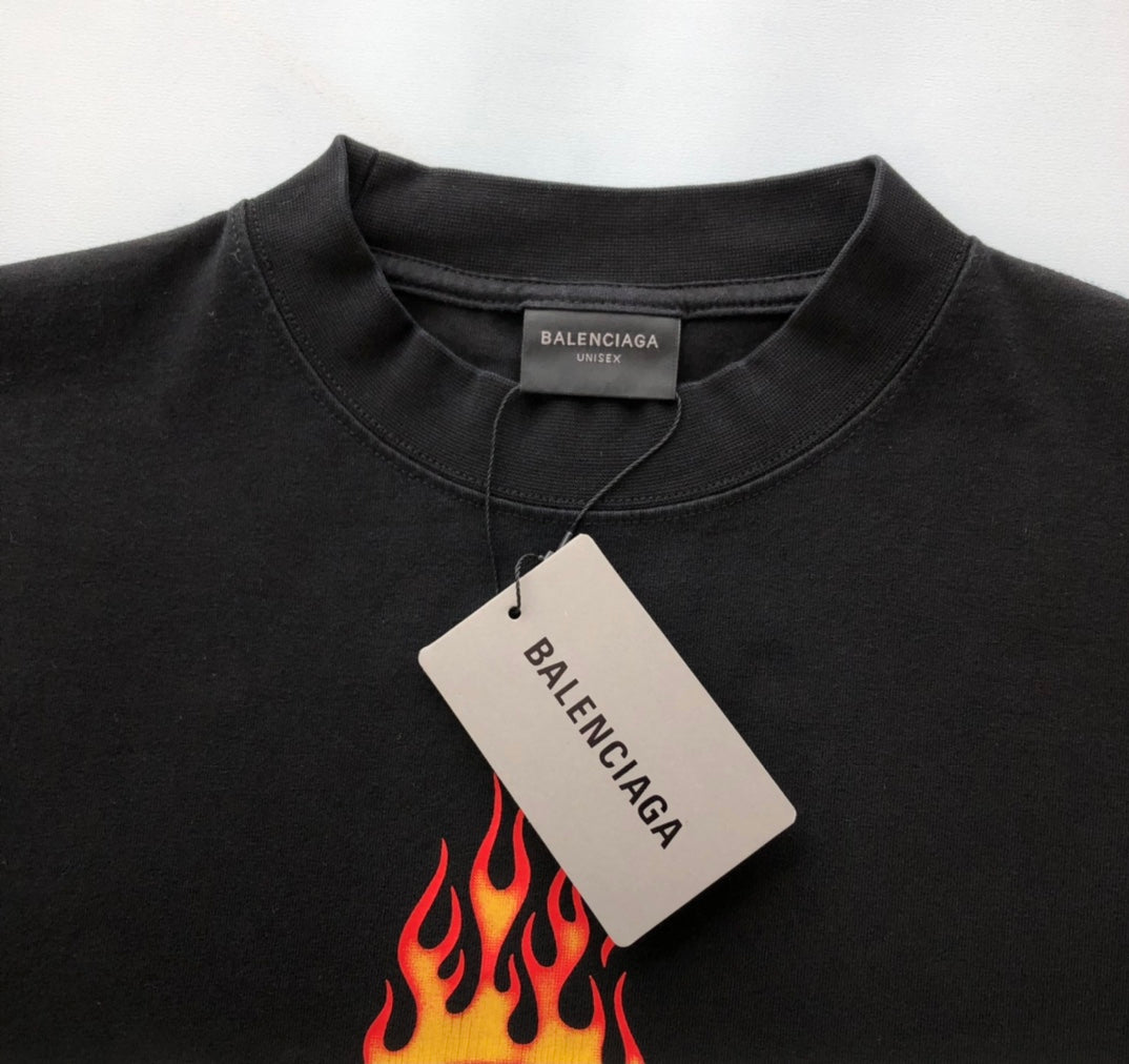 BALENCIAGA BURNING UNITY T-SHIRT IN BLACK