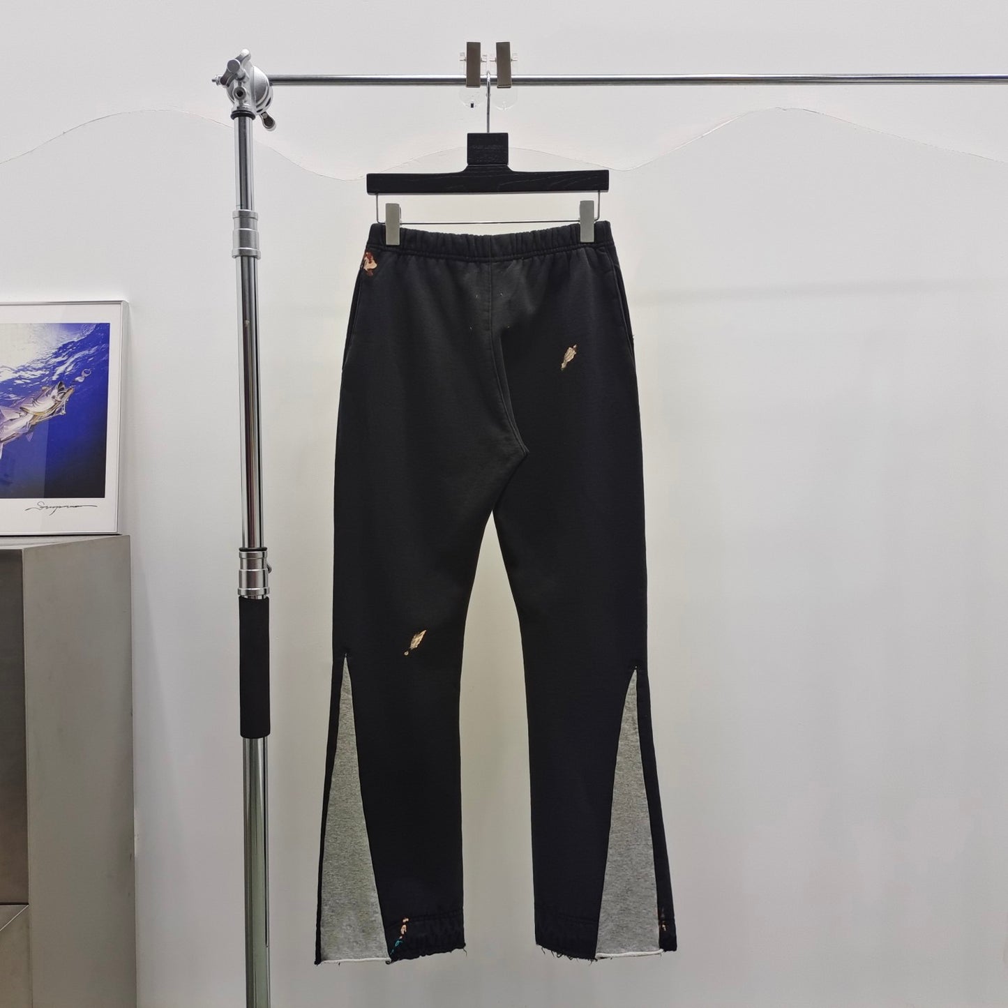 Gallery Dept. Logo Flare Sweatpants 'Washed Black'