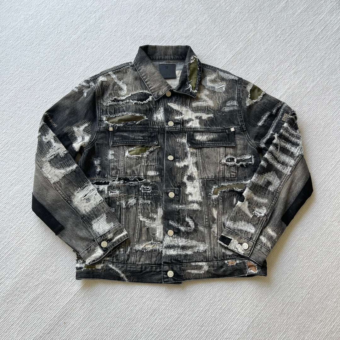 Givenchy destroyed denim jacket