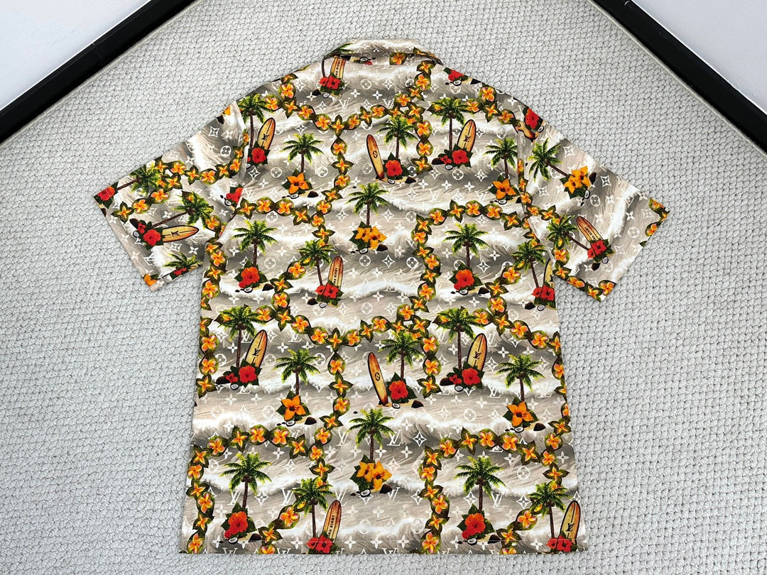 Louis Vuitton Monogram Short-Sleeved Silk Shirt