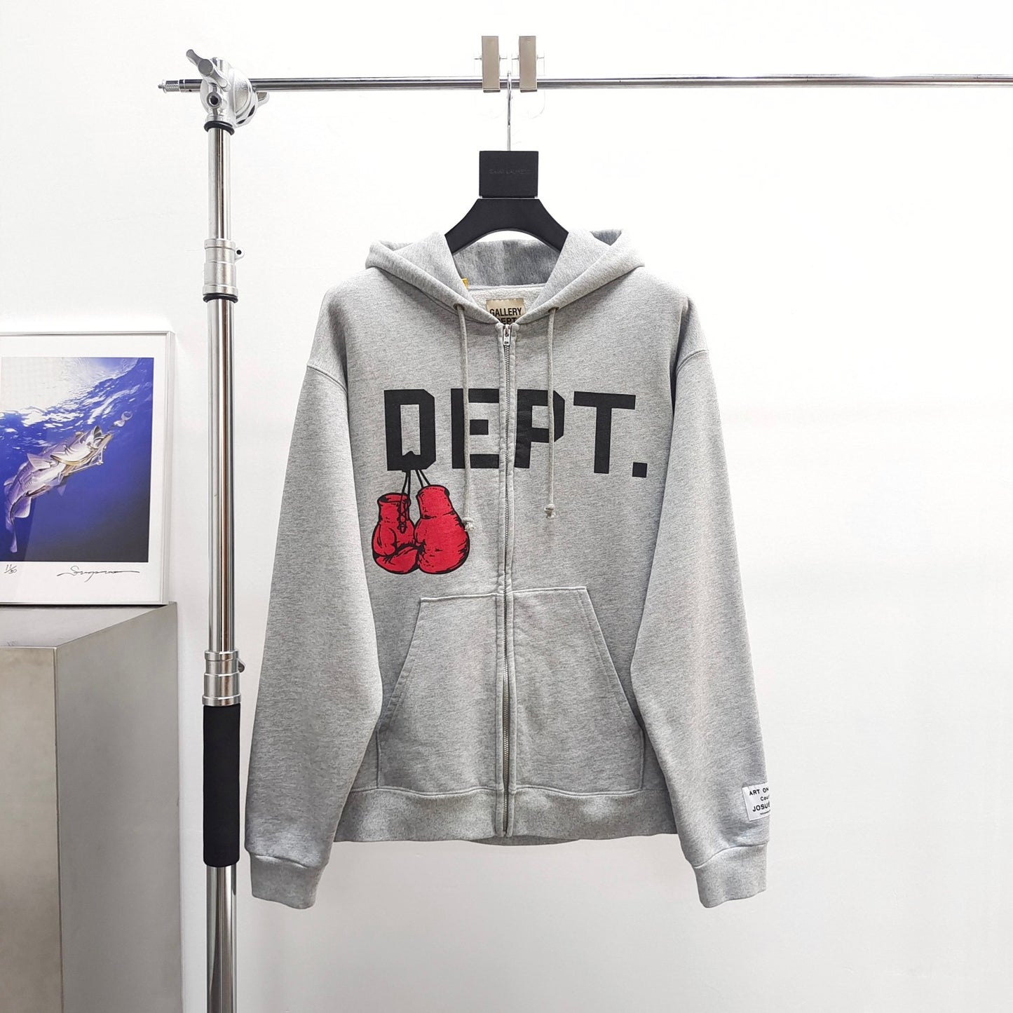 GALLERY DEPT. BOXING MERCH ZIP HOODIE Grey