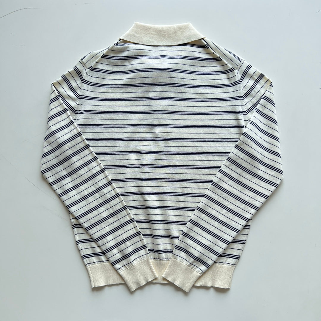 Miu Miu striped knitted cotton polo shirt