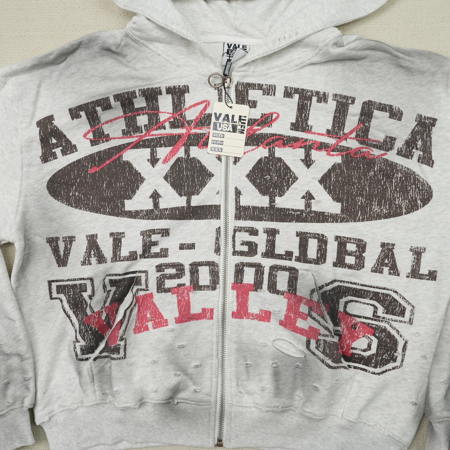 Vale Forever "destroyer" zip hoodie