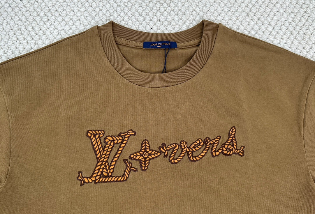 Louis Vuitton Embroidered Signature Cotton T-Shirt FW24