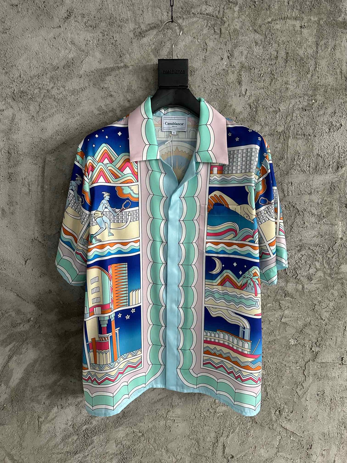 Casablanca Green Mosaic Silk Shirt