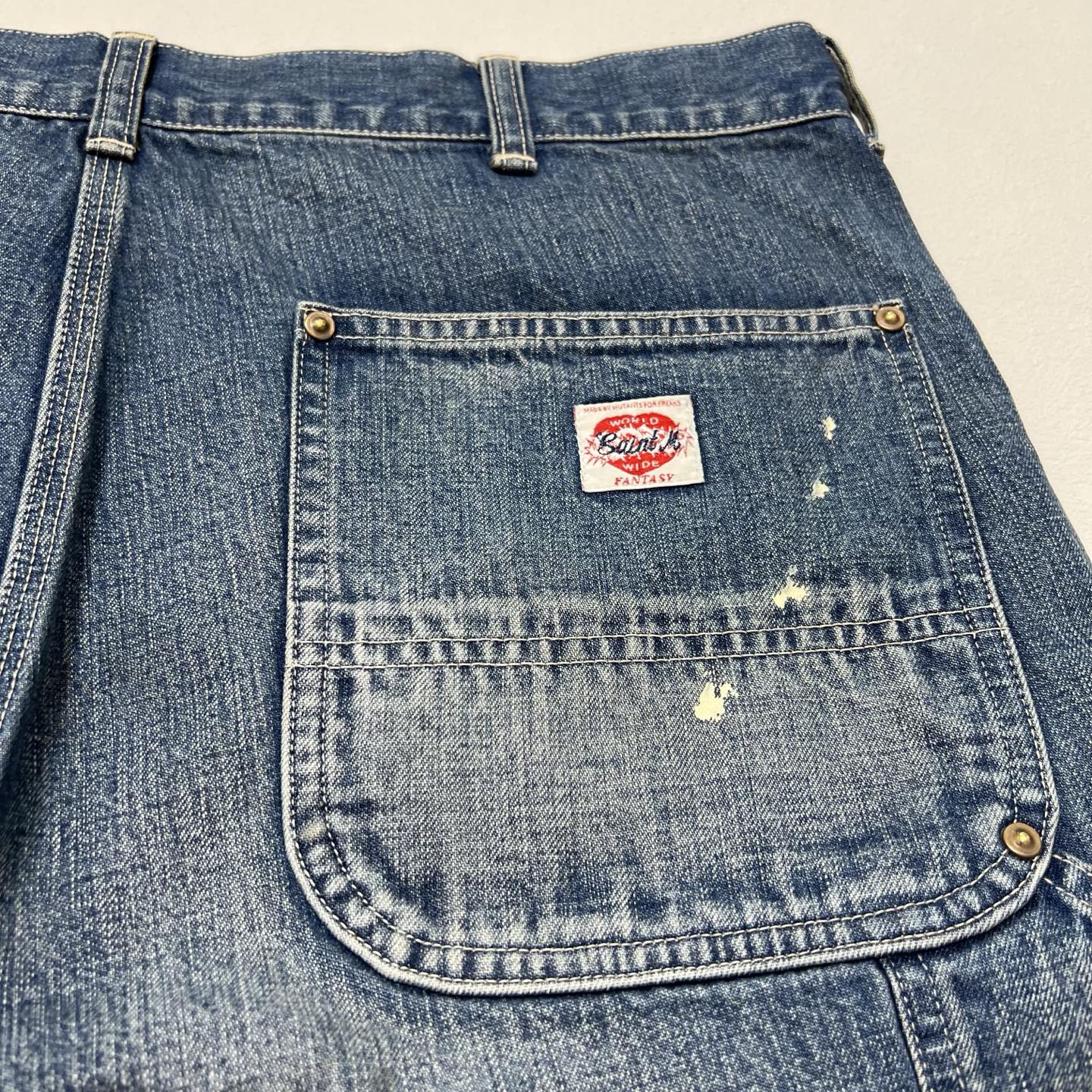 Saint Michael distressed denim shorts