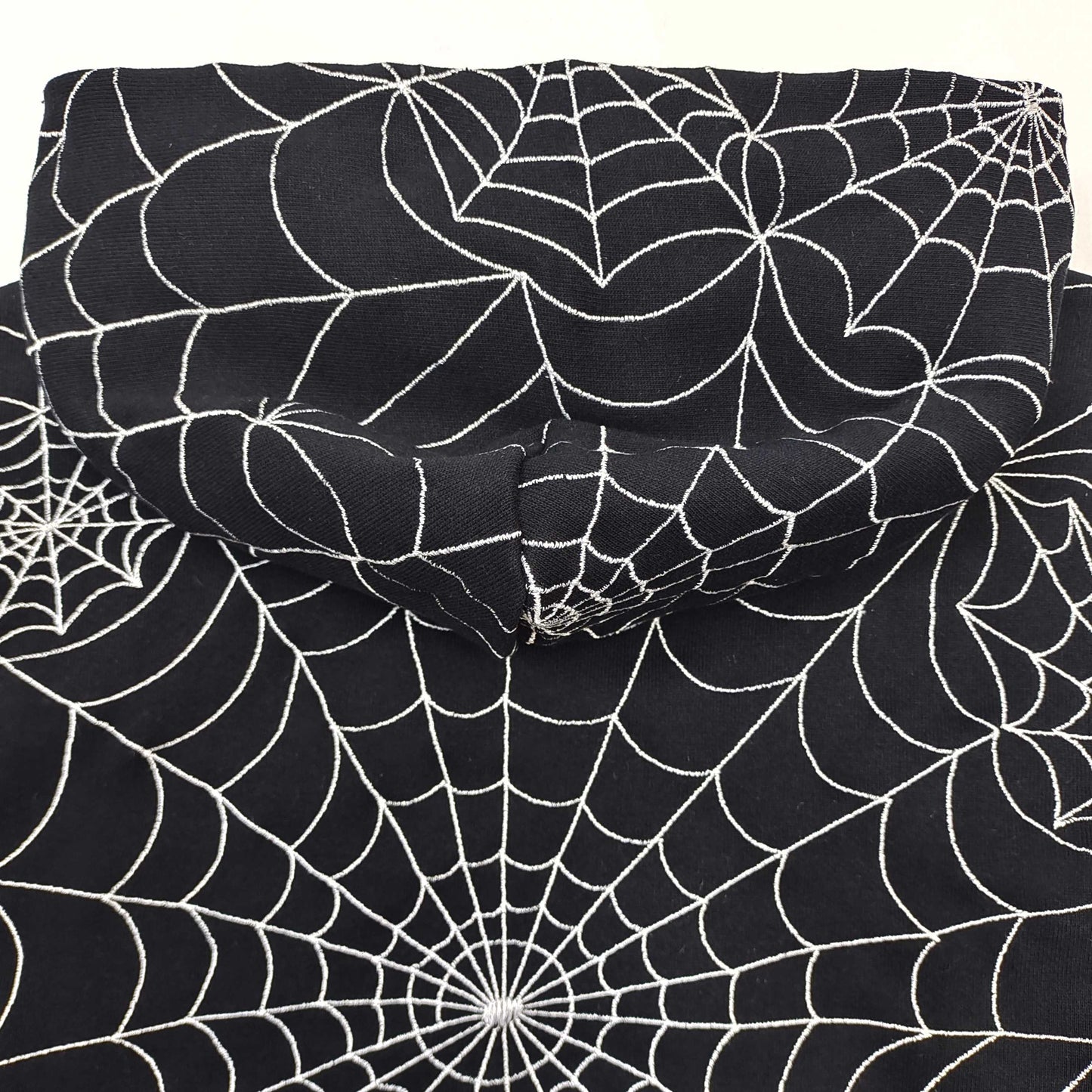 Sp5der Embroidered Web AOP Hooded Sweatshirt Black