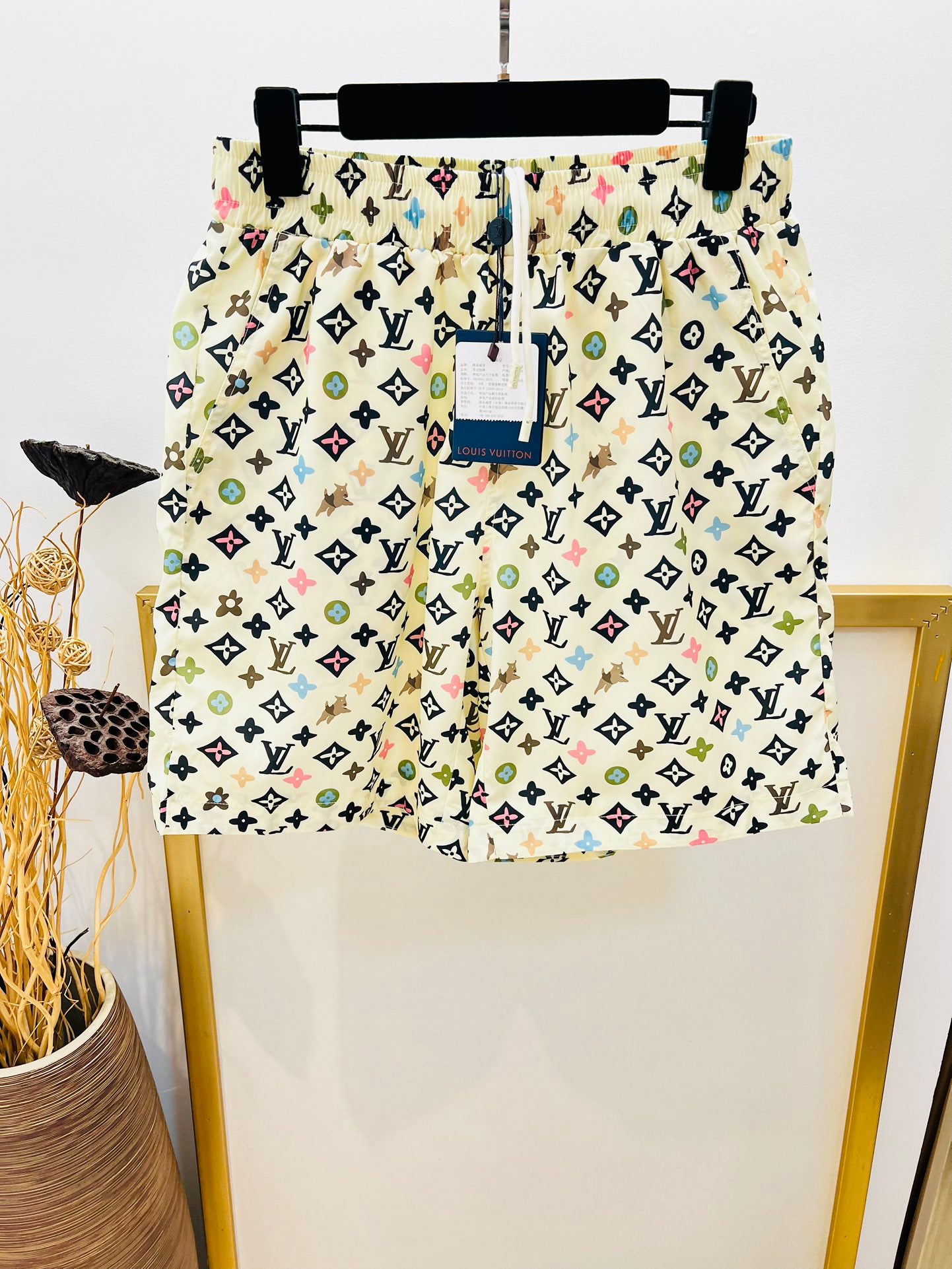 Louis Vuitton Monogram Printed Silk Shorts 1AFPZE