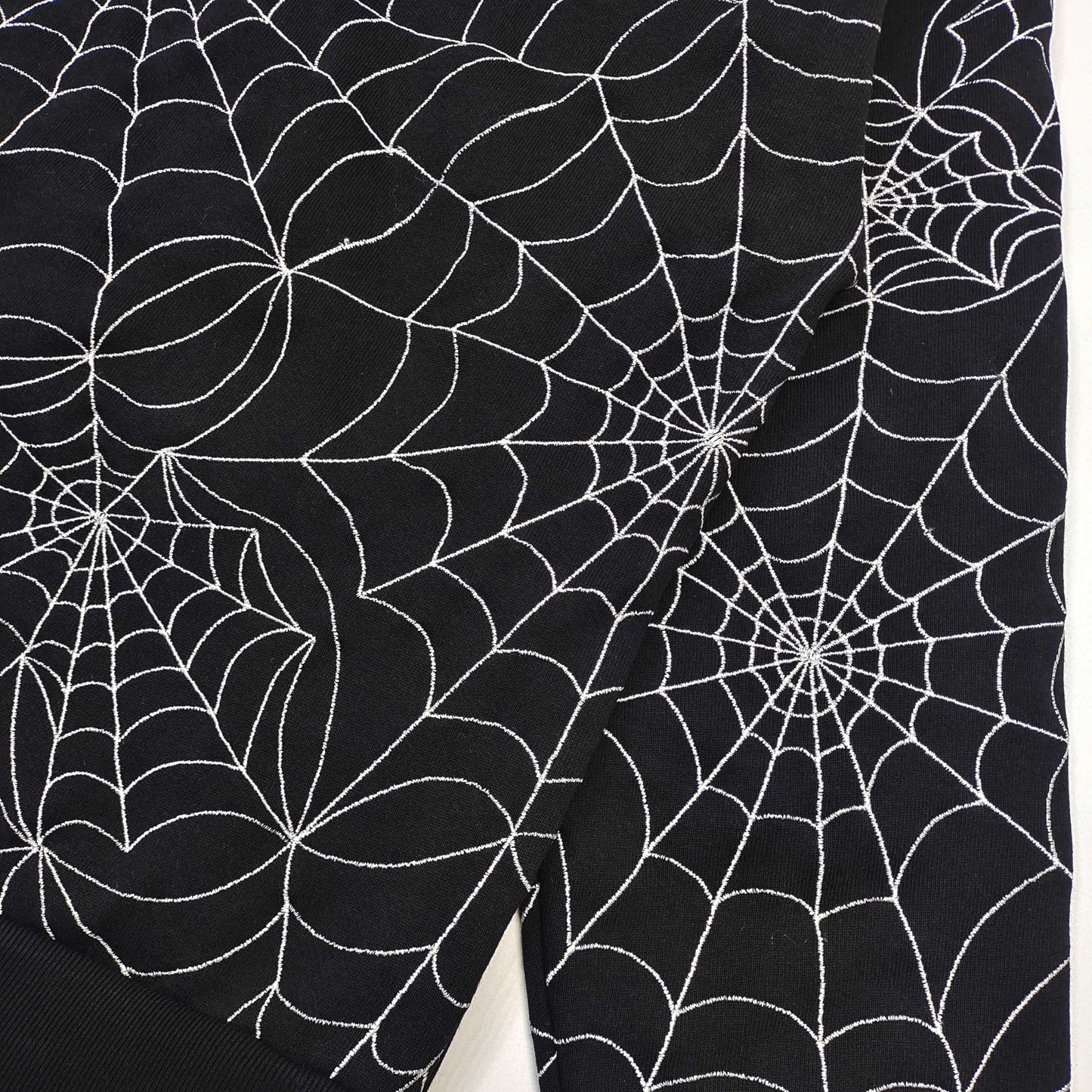 Sp5der Embroidered Web AOP Hooded Sweatshirt Black