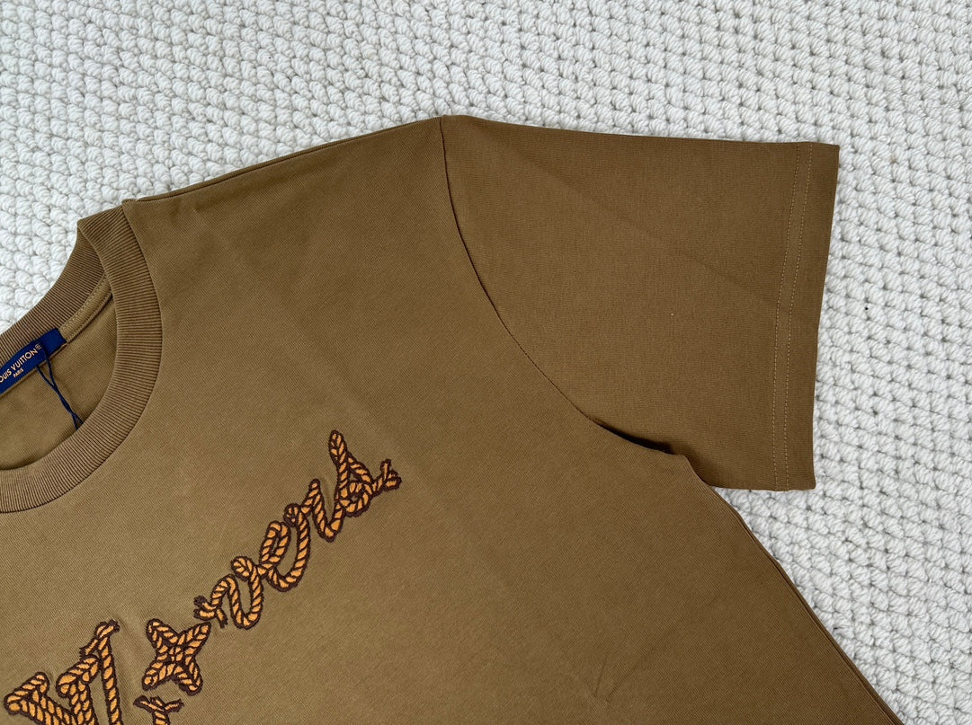 Louis Vuitton Embroidered Signature Cotton T-Shirt FW24