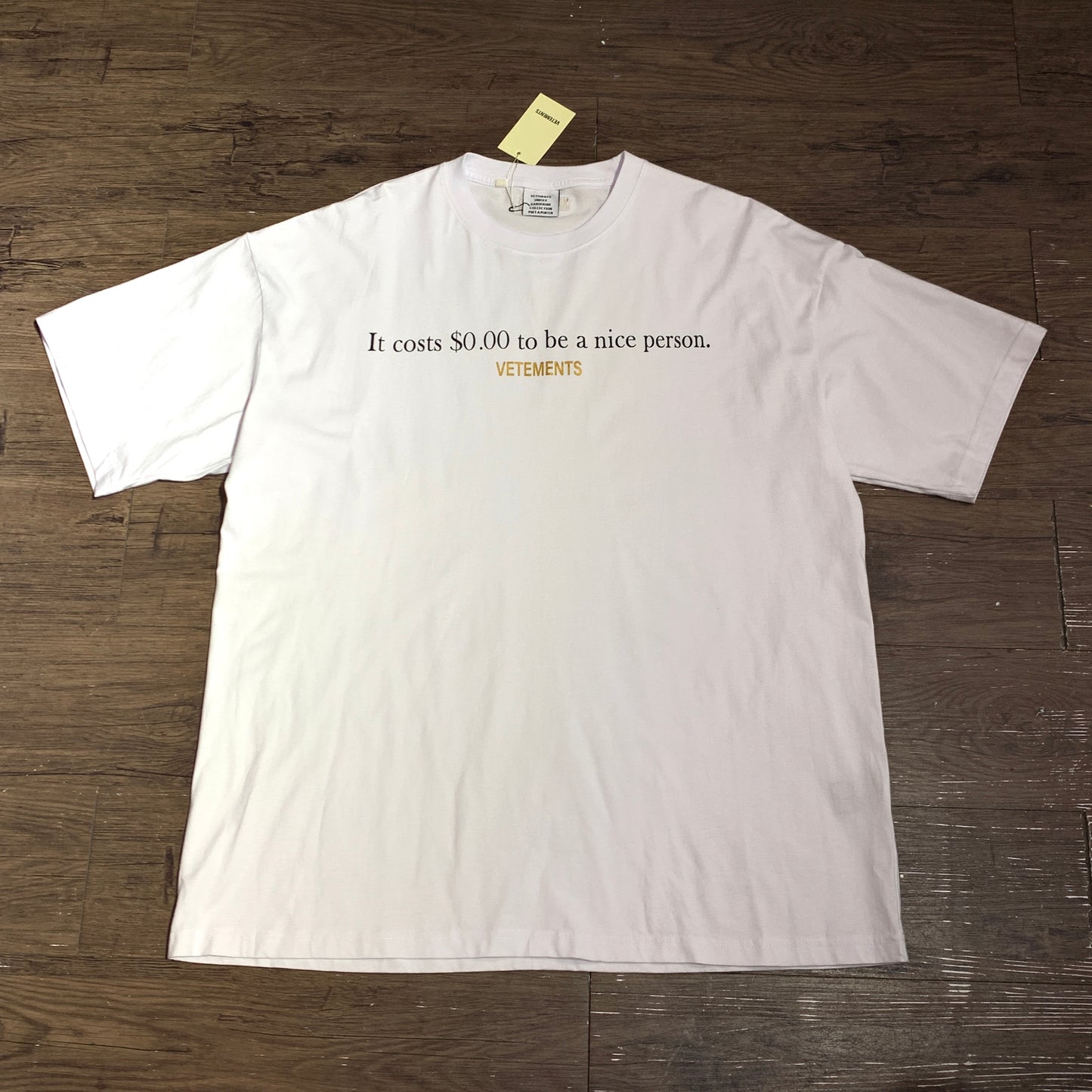 Vetements It cost $0.00 tee