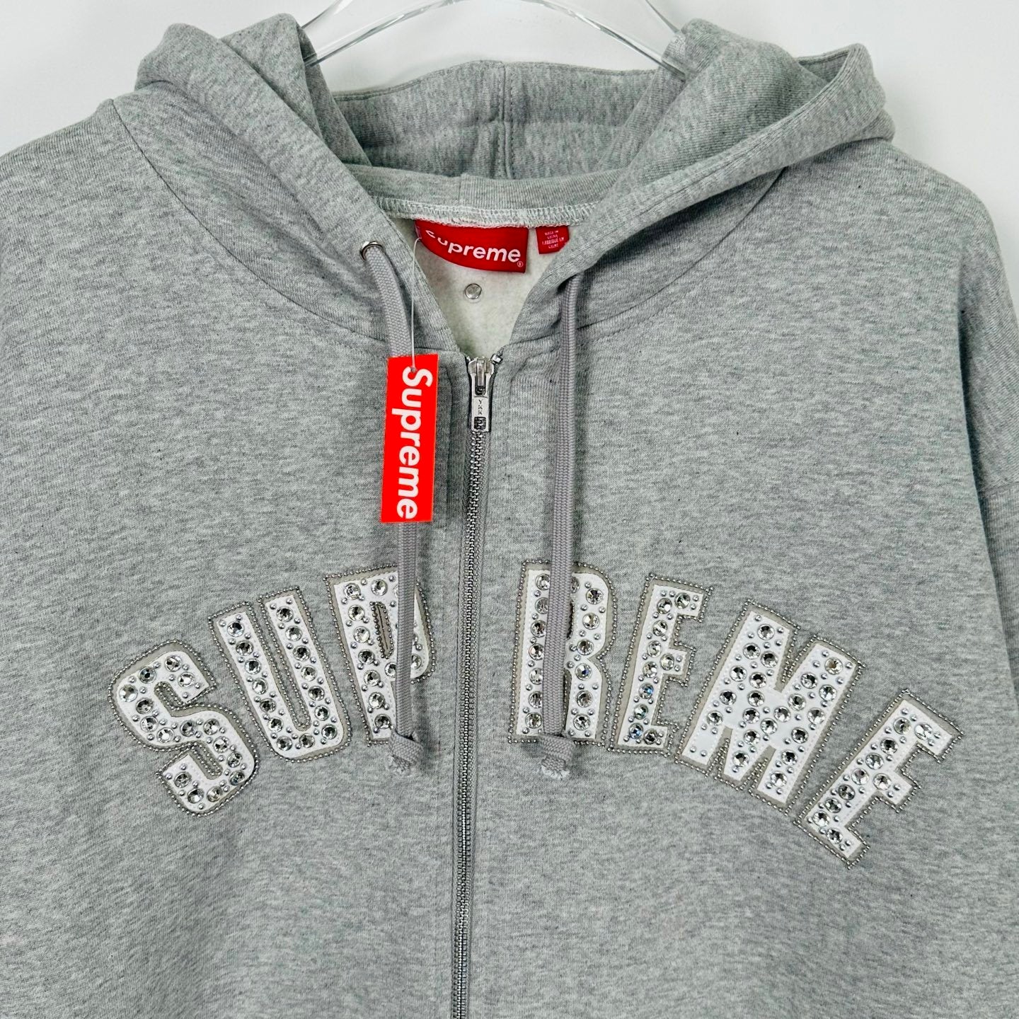 SUP x B.B. Simon Zip Up Hooded Sweatshirt 'Heather Grey'