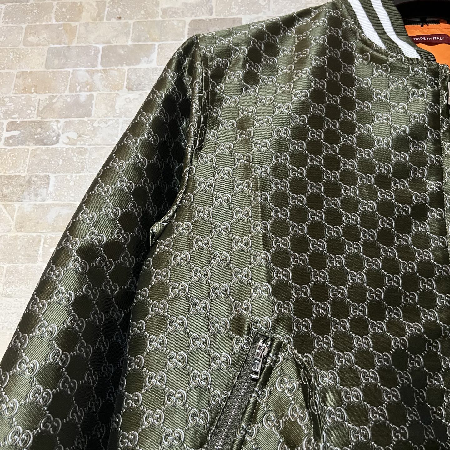 GG Cotton jacquard jacket with GG Shadow