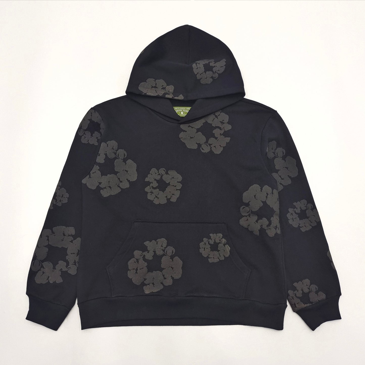 Denim Tears Cotton Wreath Hoodie Black Monochrome