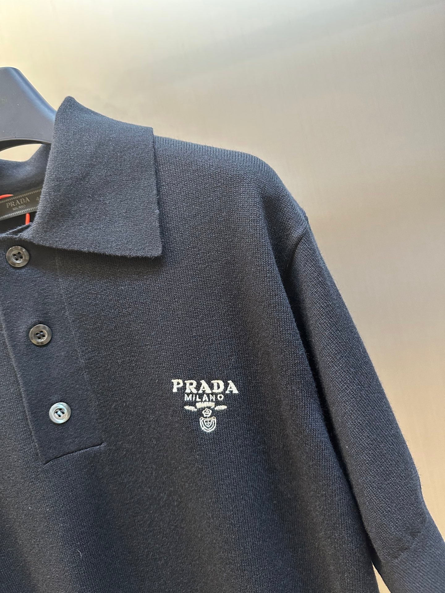 Prada silk cotton polo shirt