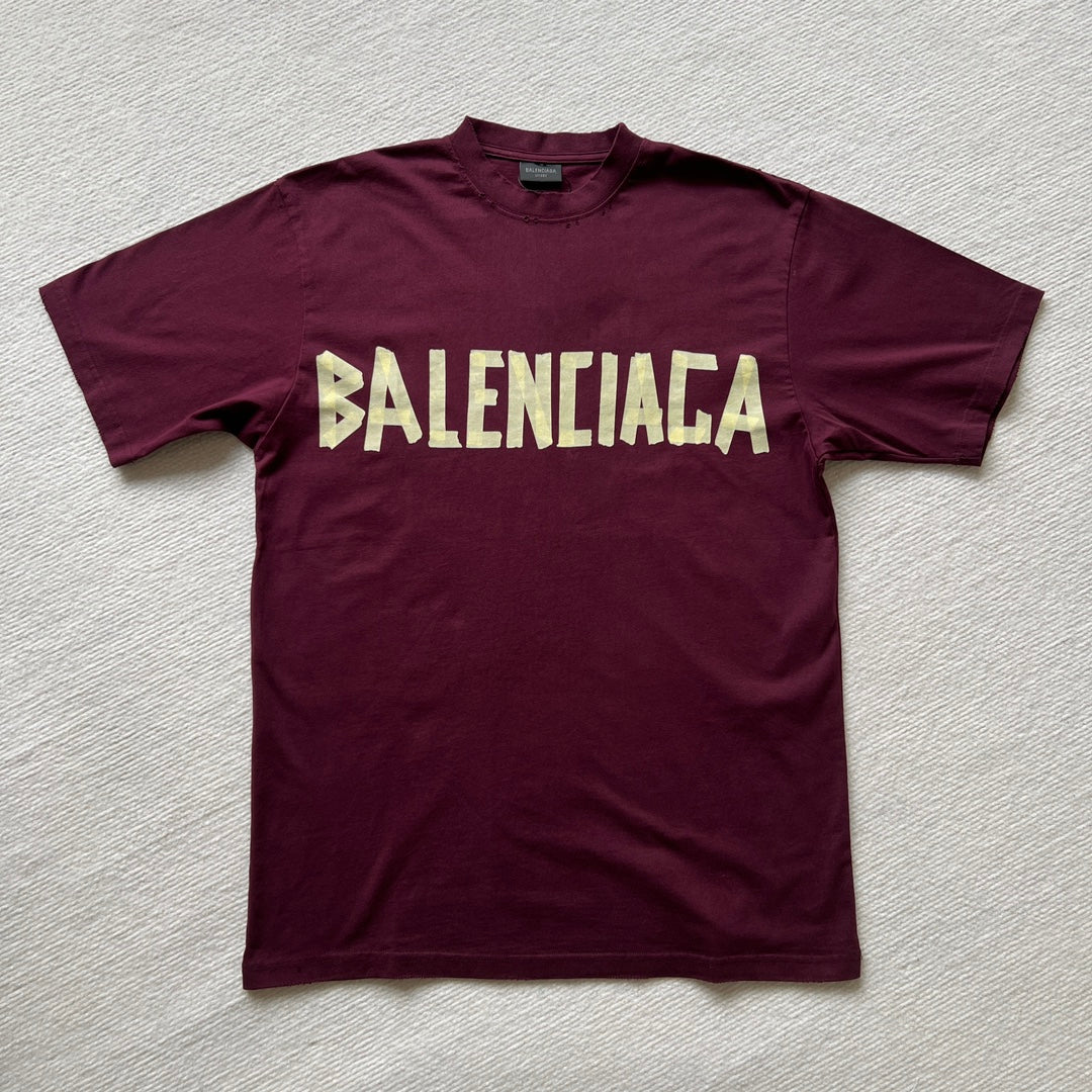 BALENCIAGA TAPE TYPE T-SHIRT DARK RED