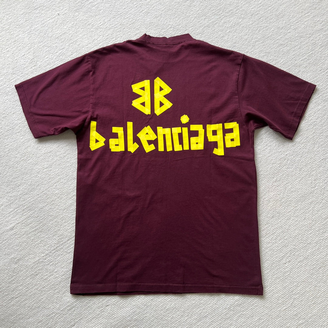 BALENCIAGA TAPE TYPE T-SHIRT DARK RED