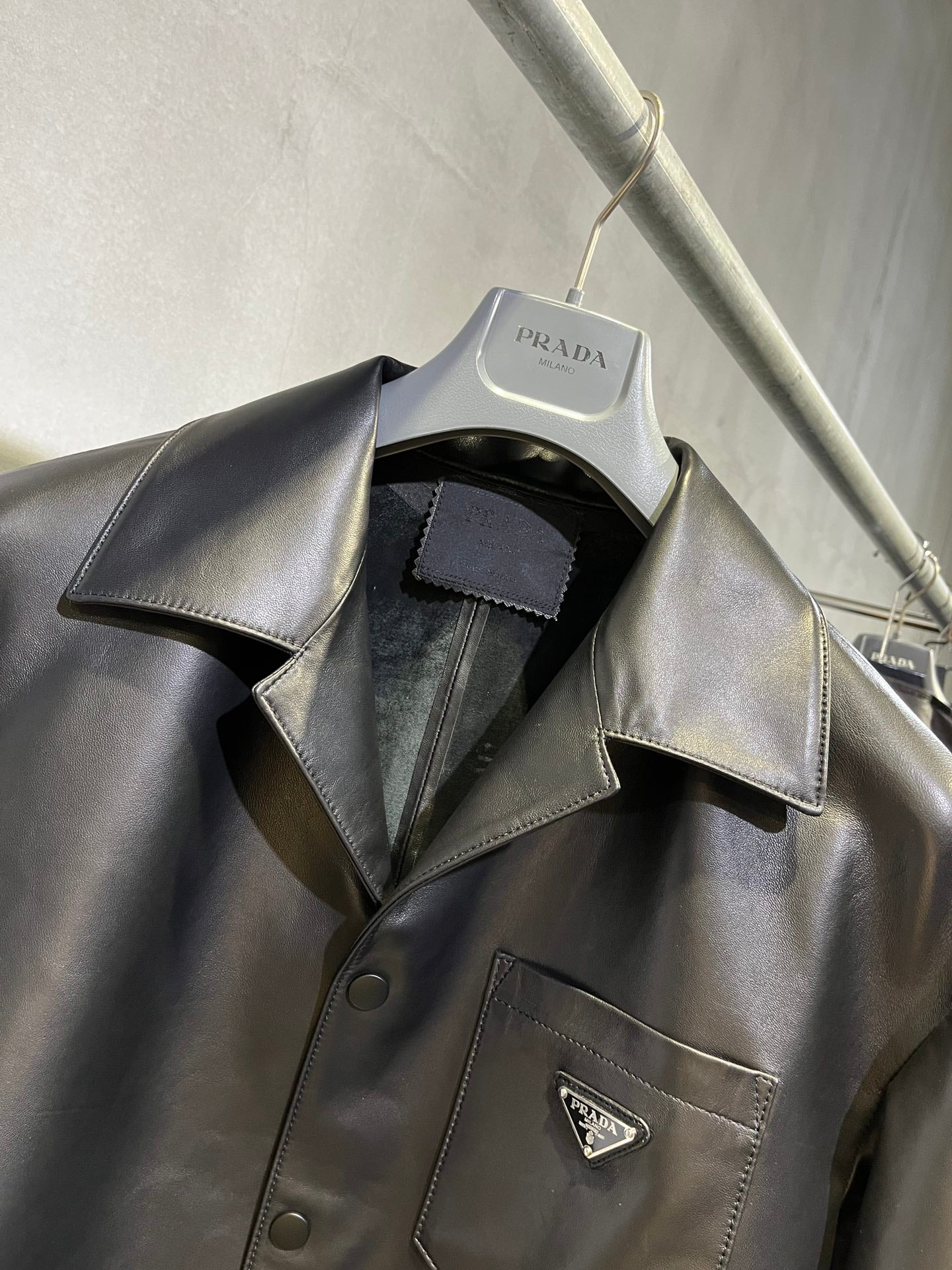 Prada leather overshirt