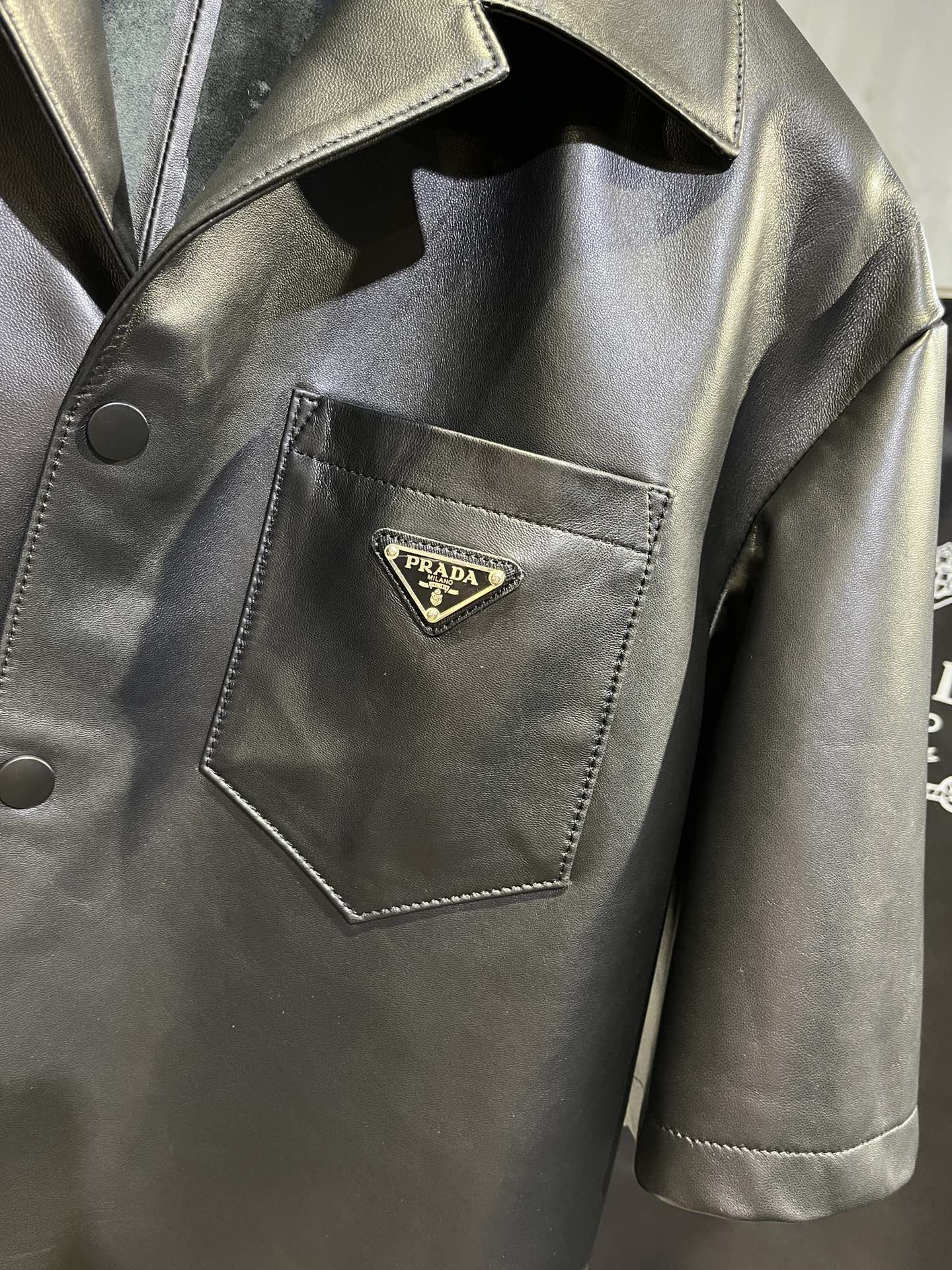 Prada leather overshirt