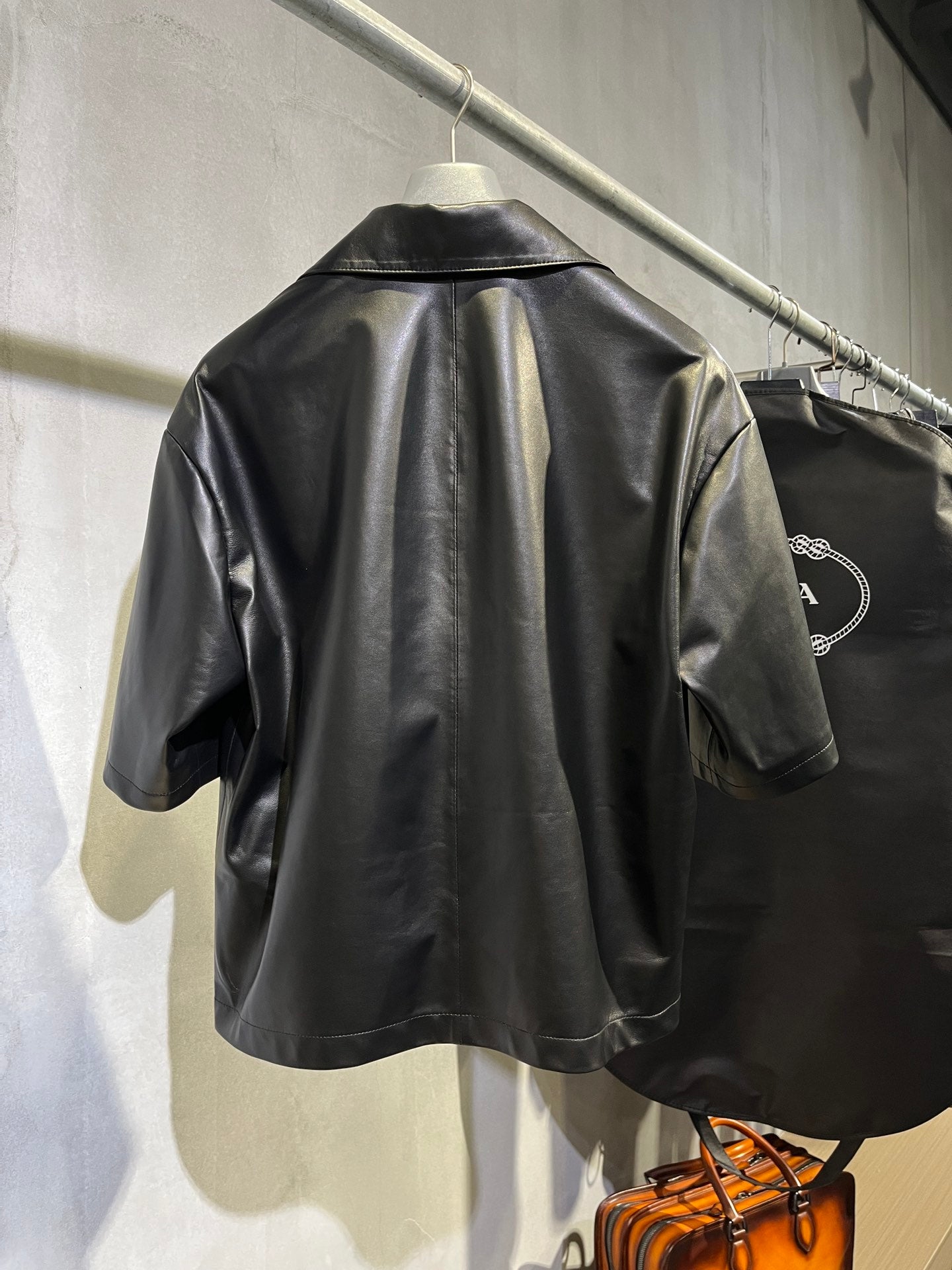 Prada leather overshirt