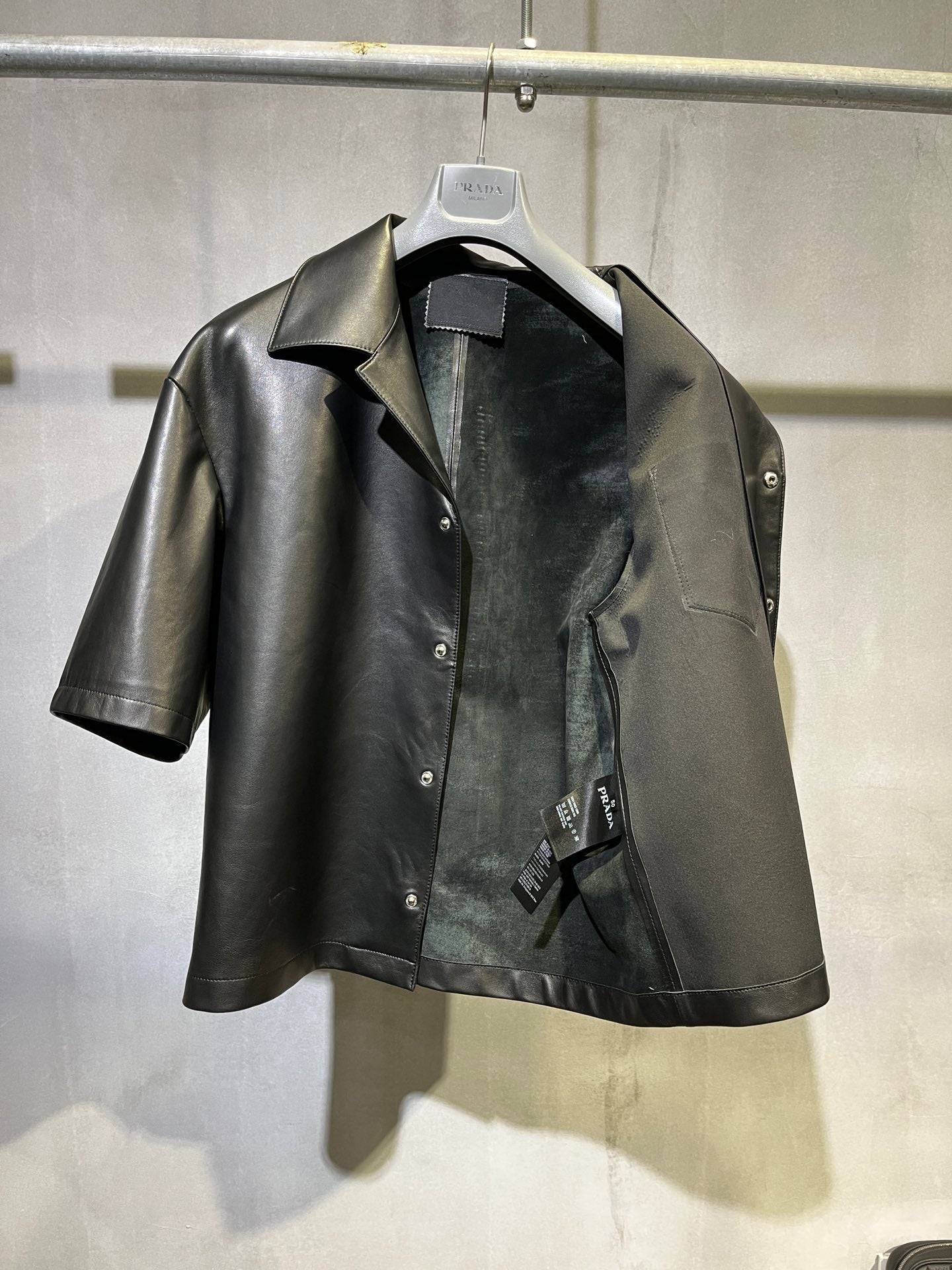 Prada leather overshirt