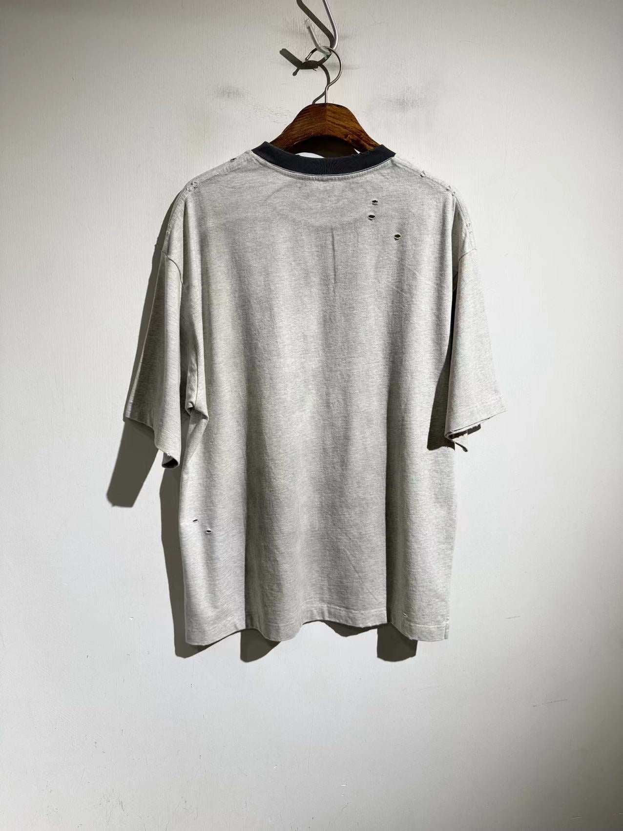 MAISON MIHARA YASUHIRO Smily Face Distressed Ringer Tee