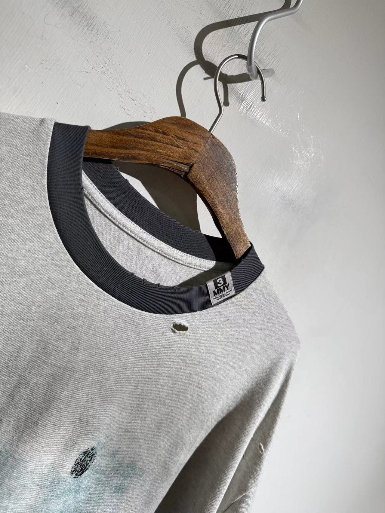 MAISON MIHARA YASUHIRO Smily Face Distressed Ringer Tee