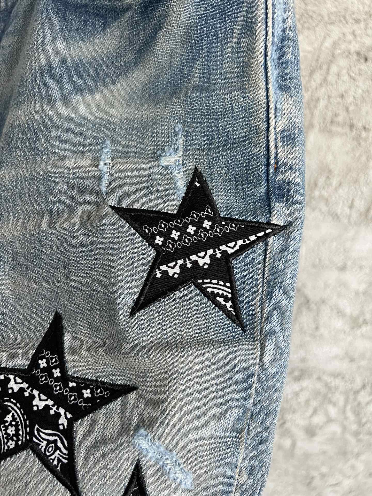 Amiri Blue Bandana Star Denim Jeans