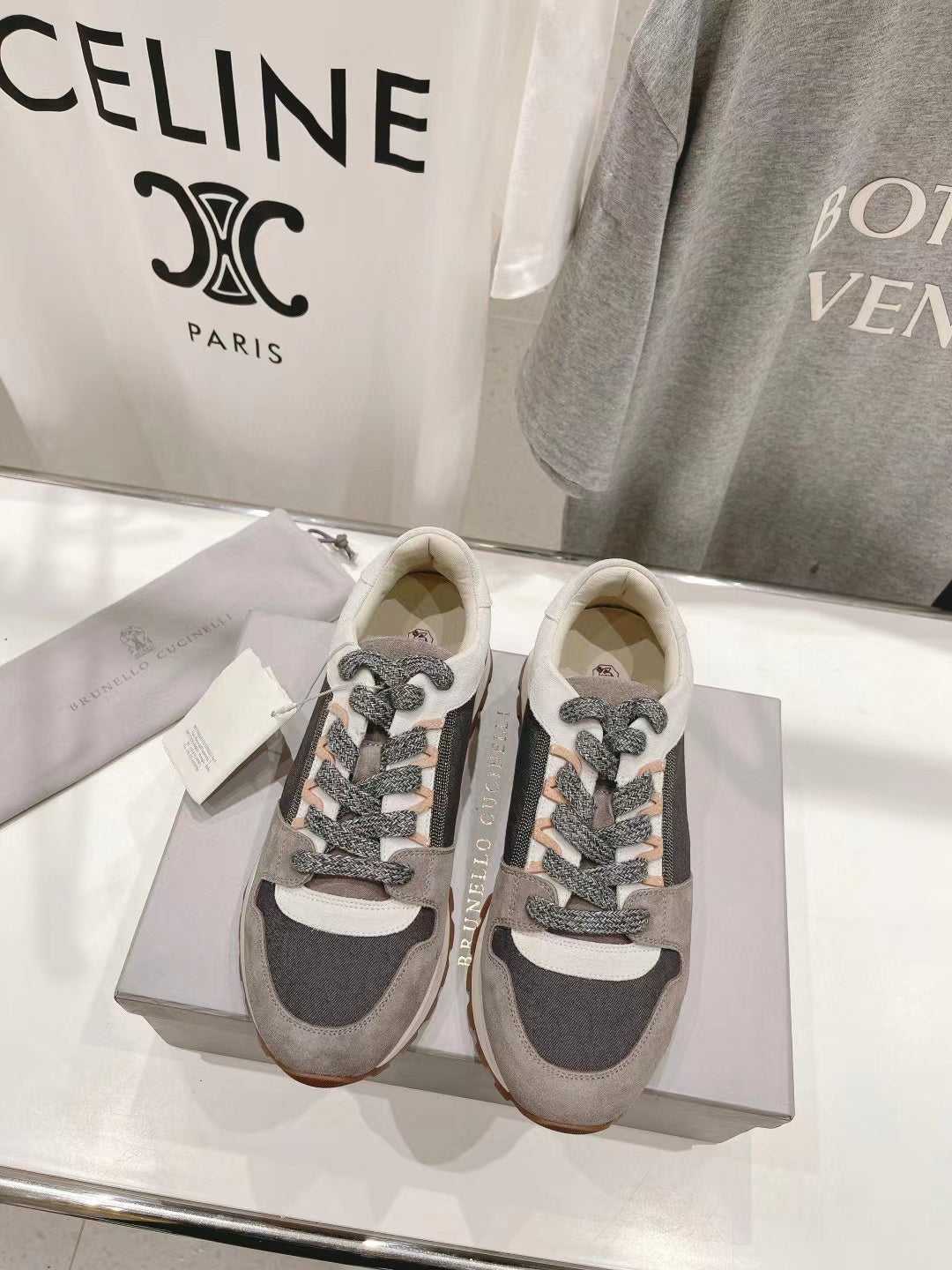 Brunello Cucinelli colorblock suede sneakers