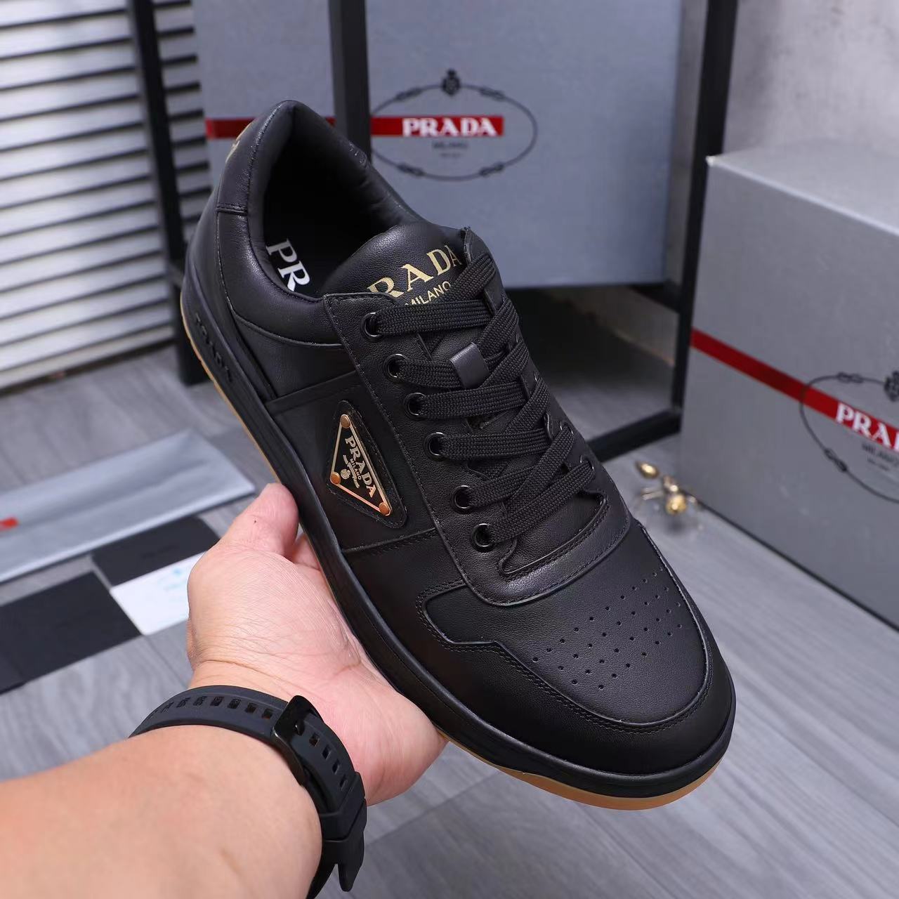 Prada Downtown nappa leather sneakers