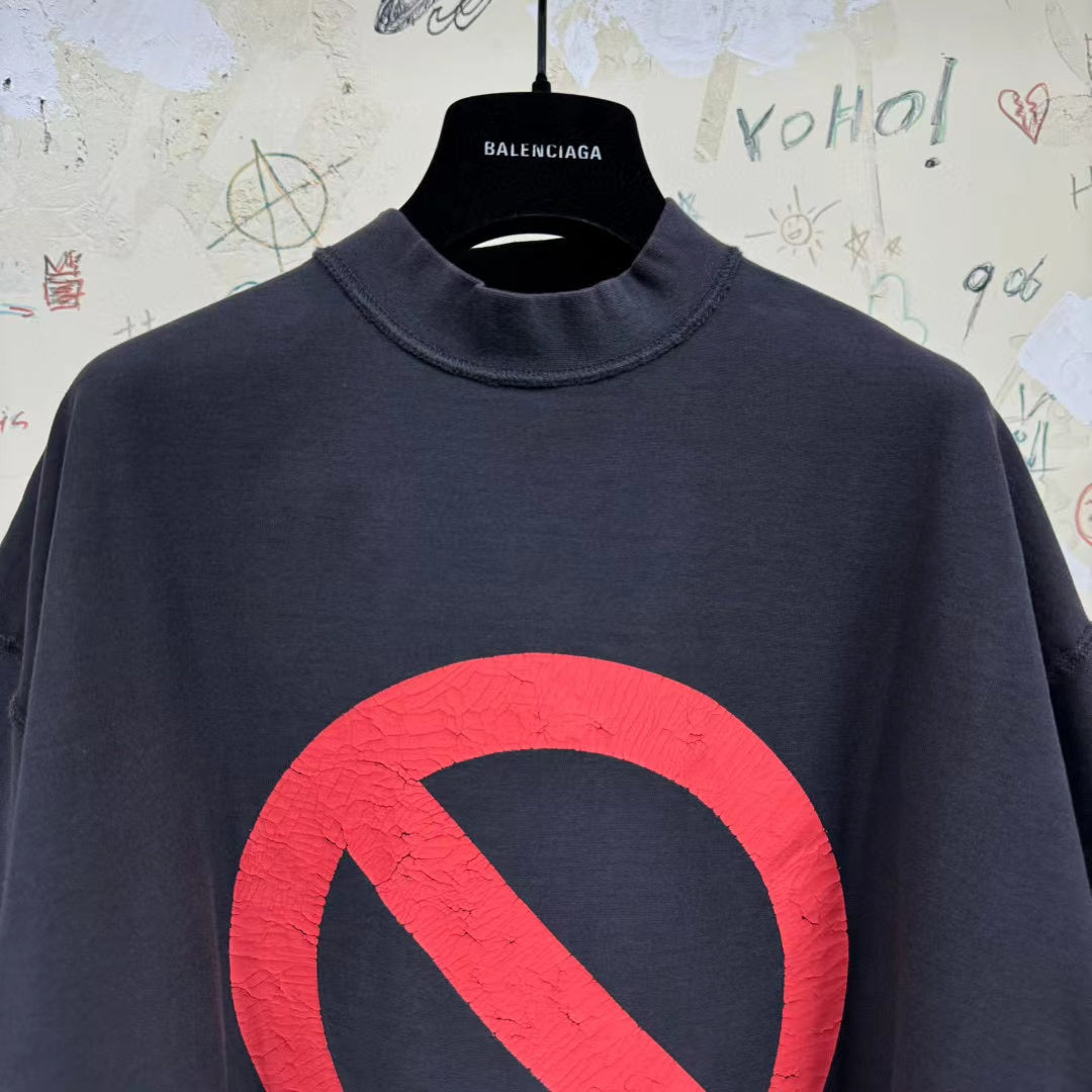 BALENCIAGA MUSIC | BFRND SERIES INSIDE-OUT T-SHIRT OVERSIZED IN BLACK FADED