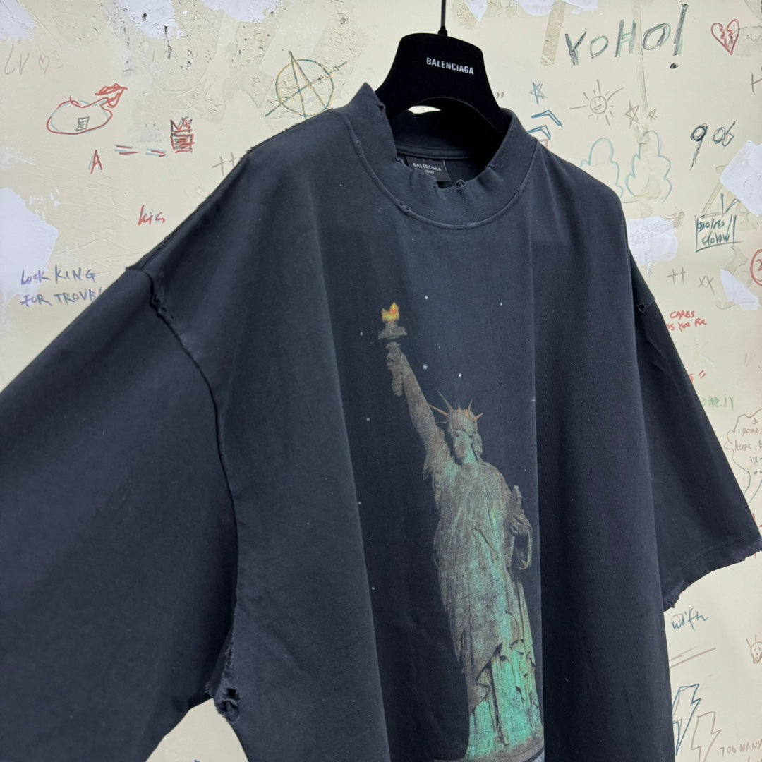Balenciaga PARIS LIBERTY T-SHIRT OVERSIZED FIT IN BLACK